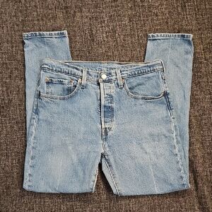 Levi's 501 Super Cute High Waist Skinny Blue Jeans 30x28